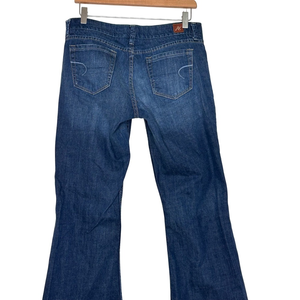 Y2K American Eagle‎ Dark Wash Flare Jeans Denim Women's 10 Regular - Picture 4 of 6